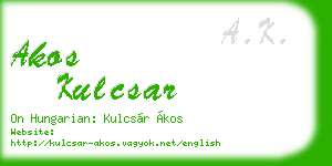 akos kulcsar business card